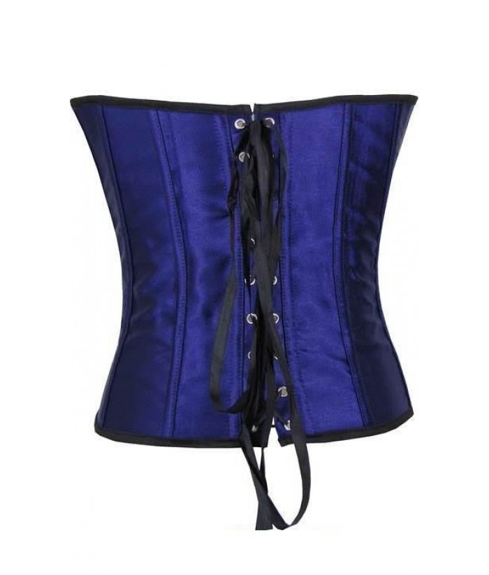 Elegant Long Satin Purple Corset Discreet Tiger 